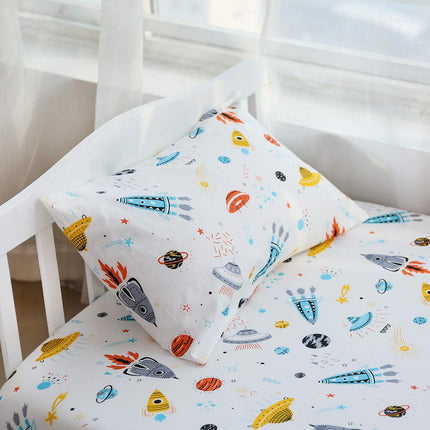 Astronaut Space Galaxy Baby Crib Sheet Outerspace Adventures 100% Soft Breathable Microfiber Baby Sheet Fits Standard Size Crib Mattress 28In X 52In Nursery Sheet -By