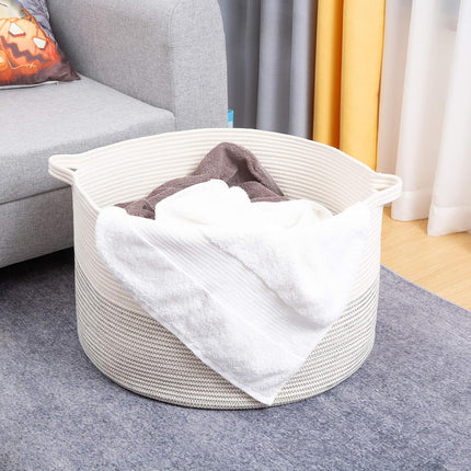 XXXL Large Rope Baskets - 24" X 24" X 14" Laundry Baskets for Storage, Blankets, Towels, Pillows, Baby Nursery