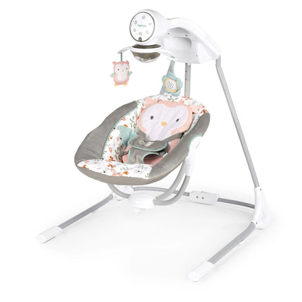 Inlighten Baby Swing, 5-Speed, Swivel Infant Seat, Nature Sounds, Lights - Pink, Nally