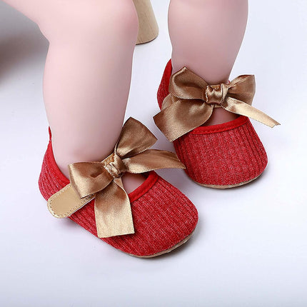 Baby Girls Princess Bowknot Soft Sole Cloth Crib Shoes Sneaker