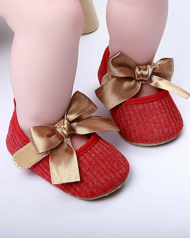 Baby Girls Princess Bowknot Soft Sole Cloth Crib Shoes Sneaker