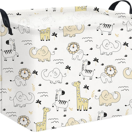Baby Baskets Kids Toy Basket for Boy and Girls Woodland Gift Basket Empty Cute Storage Bin Organizer Box Rectangular Animal Room Decor for Books(Animal)
