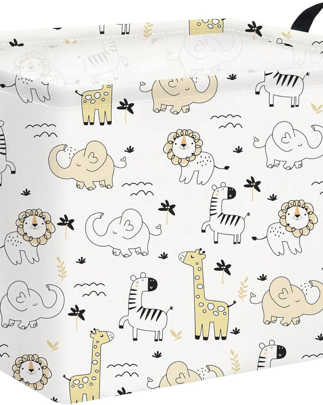 Baby Baskets Kids Toy Basket for Boy and Girls Woodland Gift Basket Empty Cute Storage Bin Organizer Box Rectangular Animal Room Decor for Books(Animal)