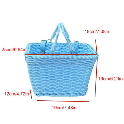 Vintage Rattan Bicycle Baskets Wood Bicycle Balance Baskets Bike Scooter Panniers Kids Bike Cart Plastic Handbag