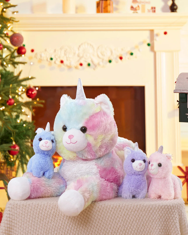 24" Cat Stuffed Animal Mommy Cat and 4 Baby Kitty Plush Toys