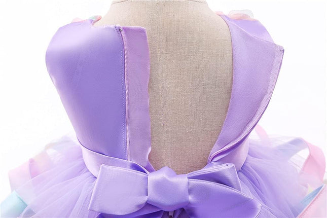 3M-6T Baby Girls Ruffle Flower Dress Elegant Pageant Party Wedding Lace Gown Dresses