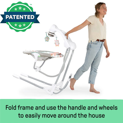 Inlighten Baby Swing, 5-Speed, Swivel Infant Seat, Nature Sounds, Lights - Pink, Nally