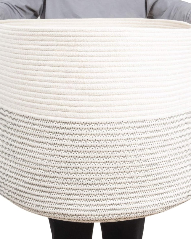 XXXL Large Rope Baskets - 24" X 24" X 14" Laundry Baskets for Storage, Blankets, Towels, Pillows, Baby Nursery