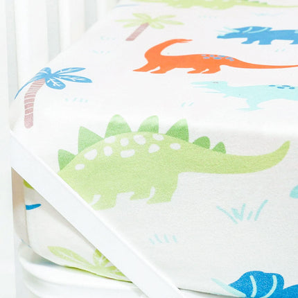Jersey Knit Crib Sheet for Boys and Girls, Stretchy Fitted Crib Sheet Dinosaur Baby Toddler Bedding Set Collection, Breathable and Lightweight for Toddler Mattress up to 8”Thickness