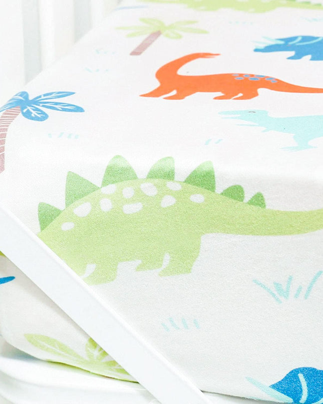 Jersey Knit Crib Sheet for Boys and Girls, Stretchy Fitted Crib Sheet Dinosaur Baby Toddler Bedding Set Collection, Breathable and Lightweight for Toddler Mattress up to 8”Thickness