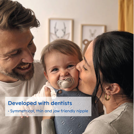 Night Pacifier, 6-16 Months, Unisex, 2 Pack with Self-Sterilizing Case