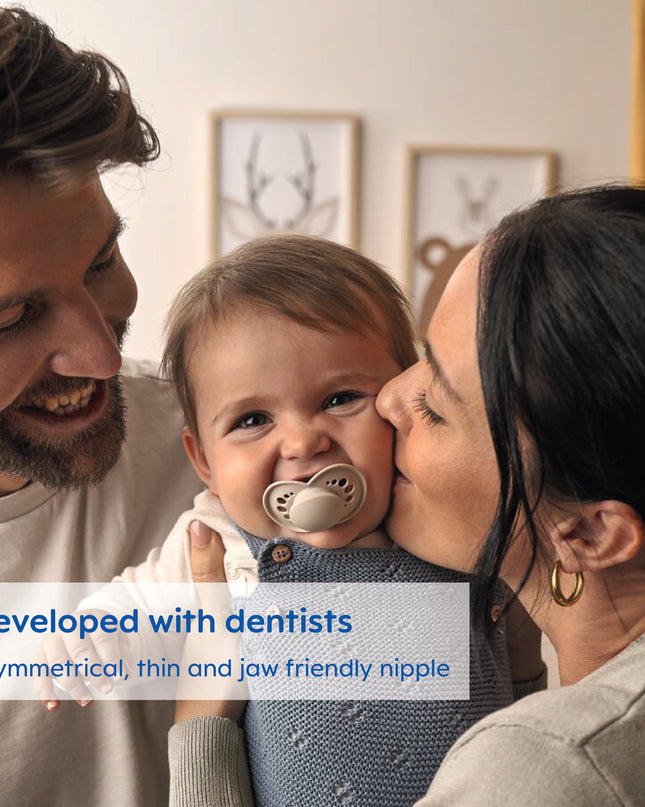 Night Pacifier, 6-16 Months, Unisex, 2 Pack with Self-Sterilizing Case