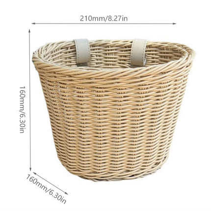 Vintage Rattan Bicycle Baskets Wood Bicycle Balance Baskets Bike Scooter Panniers Kids Bike Cart Plastic Handbag