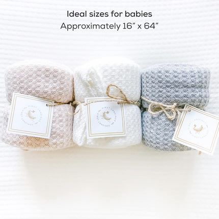 Newborn Photography Wraps - Gender Neutral Baby Essentials - Soft Knit Receiving Blankets - Newborn Photo Props - Neutral, 16" X 64" (3-Pack)