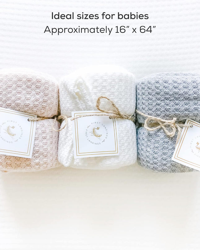 Newborn Photography Wraps - Gender Neutral Baby Essentials - Soft Knit Receiving Blankets - Newborn Photo Props - Neutral, 16" X 64" (3-Pack)