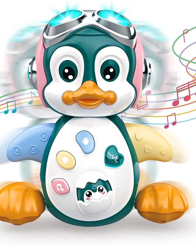 Musical Crawling Toys Penguin, Learning Moving Walking Dancing Toy with Music & Lights for Birthday Gifts