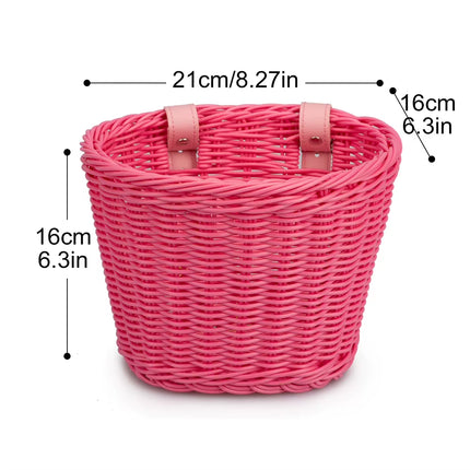Vintage Rattan Bicycle Baskets Wood Bicycle Balance Baskets Bike Scooter Panniers Kids Bike Cart Plastic Handbag