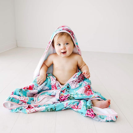 Baby Ruffled Hooded Towel – Cotton Infant Towel for the House, Beach, Pool – Super Soft Newborn Drying Bath Towel – Great Idea (Eloise)