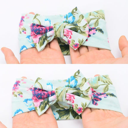 Receiving Blanket Headband Set Flower Print Baby Swaddle Receiving Blankets