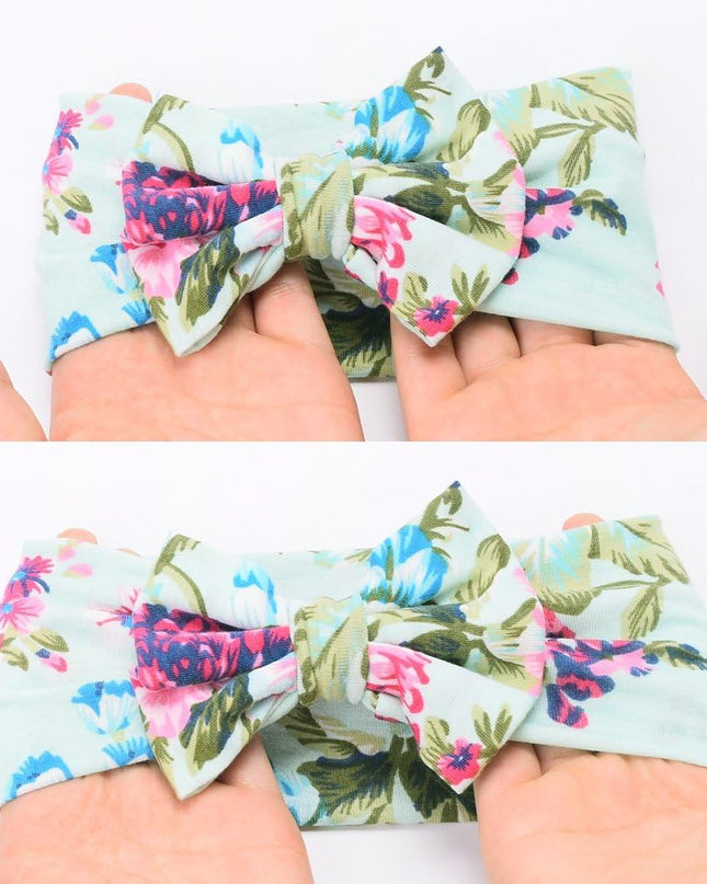 Receiving Blanket Headband Set Flower Print Baby Swaddle Receiving Blankets