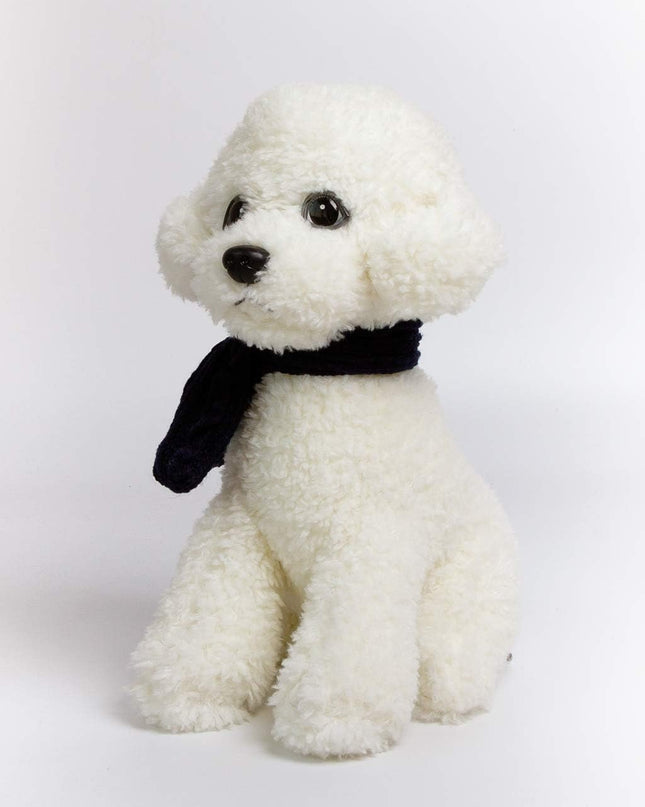 New Puppy Bichon Frise Stuffed Animals Teddy Dog Plush Doll Toys for Kids Party Gifts (White 12")