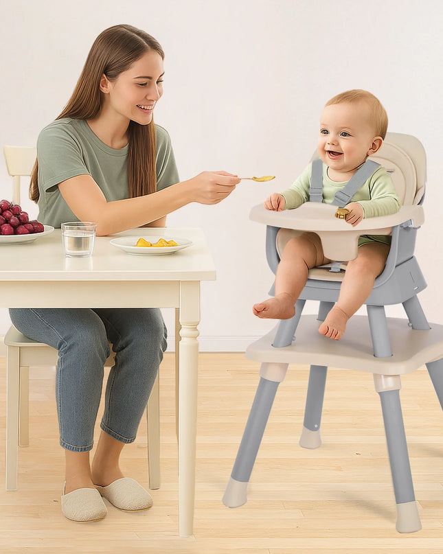 8 in 1 Baby High Chair, Toddler Dining Booster Seat for Eating, Khaki