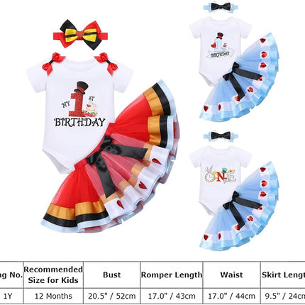 Baby Girl 1St Birthday Outfit Princess One Cosplay Character Romper Tutu Dress Photoshoot Party Clothes