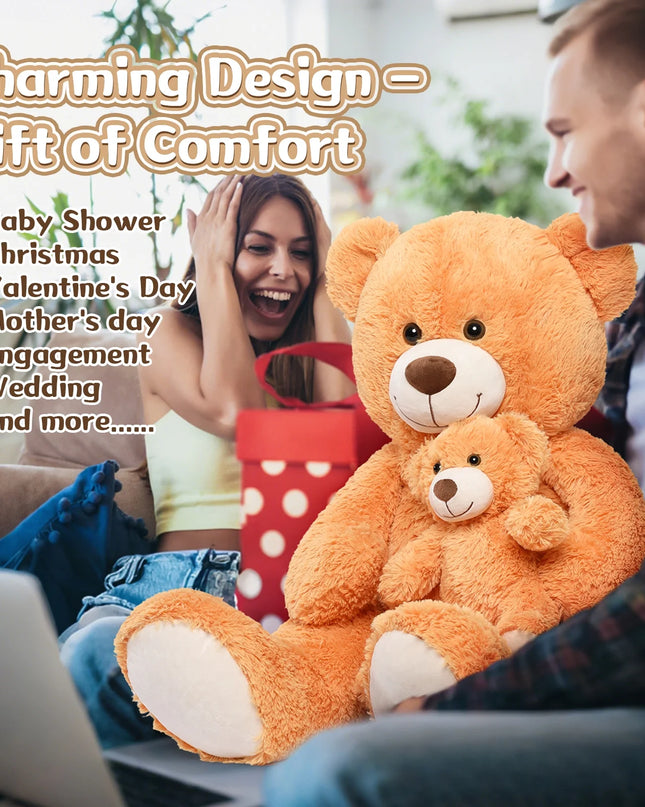 39" Giant Teddy Bear Mommy and Baby Soft Plush Bear Stuffed Animal