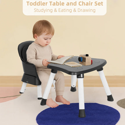 8 in 1 Baby High Chair, Toddler Dining Booster Seat for Eating, Black