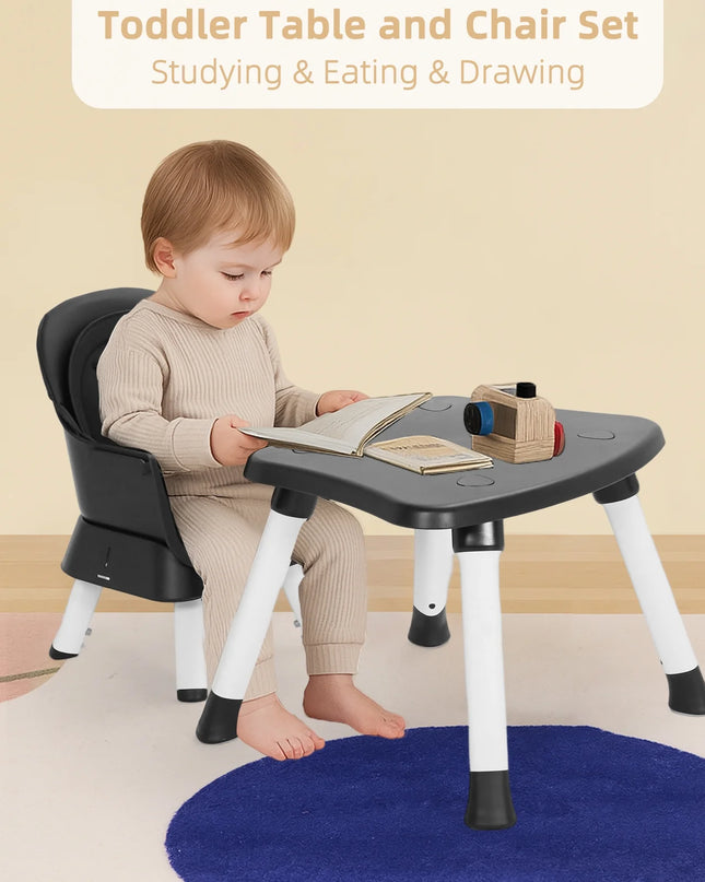 8 in 1 Baby High Chair, Toddler Dining Booster Seat for Eating, Black