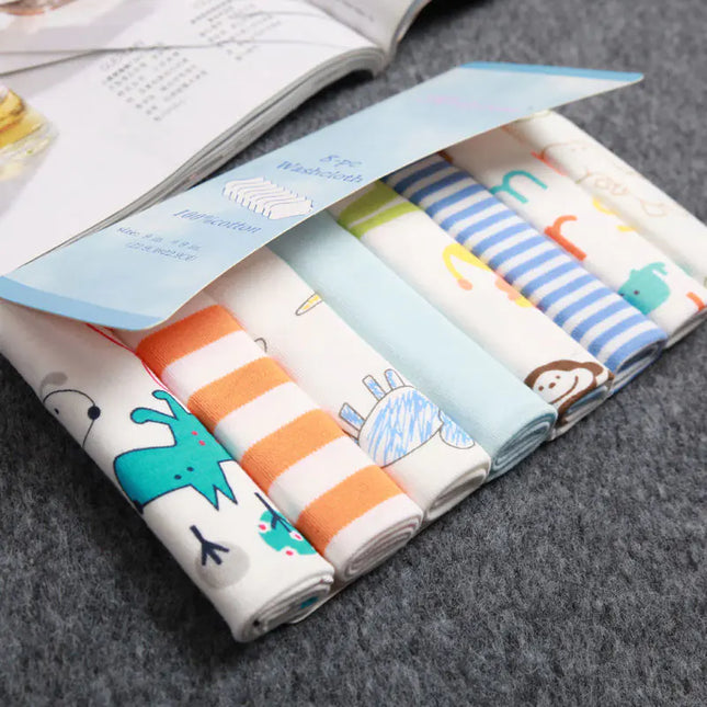 Newborn Cotton Gauze Baby Feeding Towels - 8 Packs