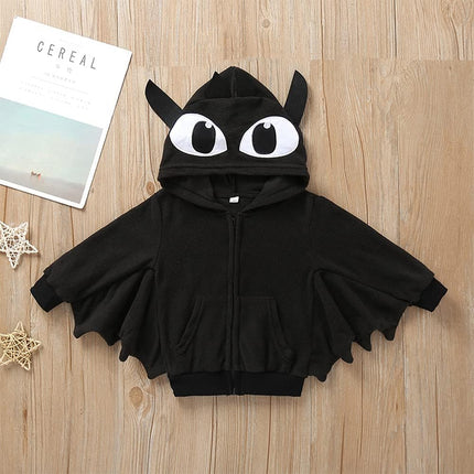 Toddler Baby Boy'S Girl'S Halloween Costume Bat Style Cosplay Clothes Set Winter Outerwear Hooded Coat