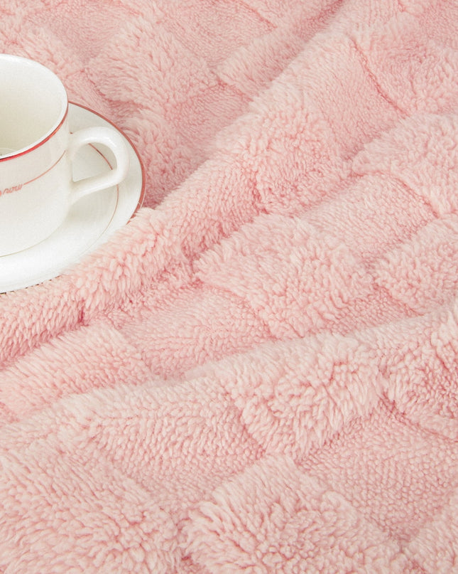 Baby Blanket for Girls 3D Checkerboard Grid Ultra- Soft Fluffy Toddler Blanket for Kids Warm Cozy Chessboard Chocolate Design Infant Blanket 30 X 40 Inches,Pink