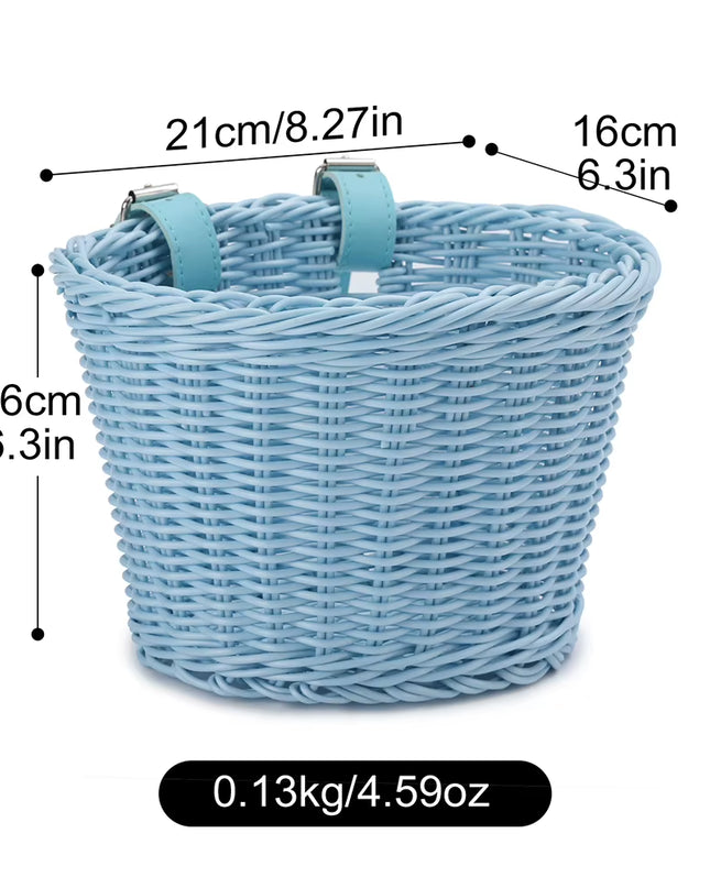 Vintage Rattan Bicycle Baskets Wood Bicycle Balance Baskets Bike Scooter Panniers Kids Bike Cart Plastic Handbag