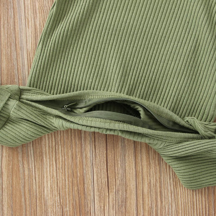 Newborn Baby Boy Girl Romper Clothes Infant Solid Ribbed Onesie Bodysuit Jumpsuit Outfits