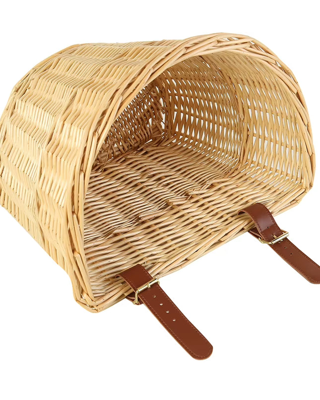 Vintage Rattan Bicycle Baskets Wood Bicycle Balance Baskets Bike Scooter Panniers Kids Bike Cart Plastic Handbag