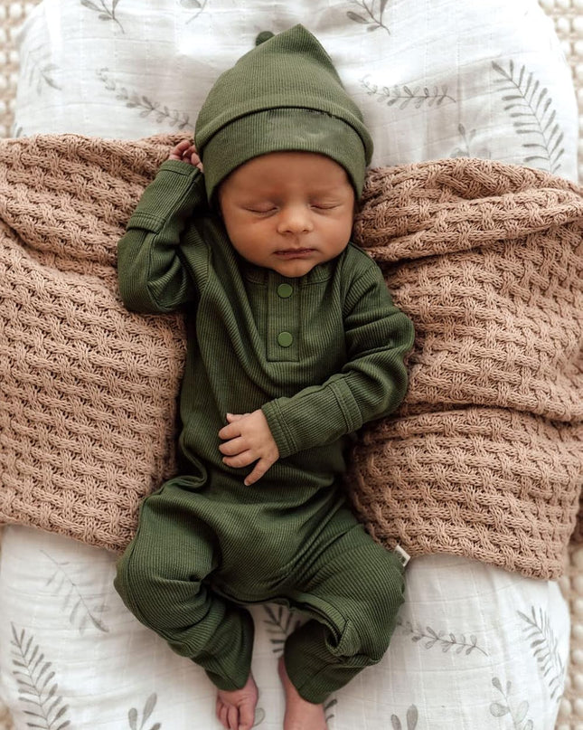 Newborn Baby Boy Girl Romper Clothes Infant Solid Ribbed Onesie Bodysuit Jumpsuit Outfits