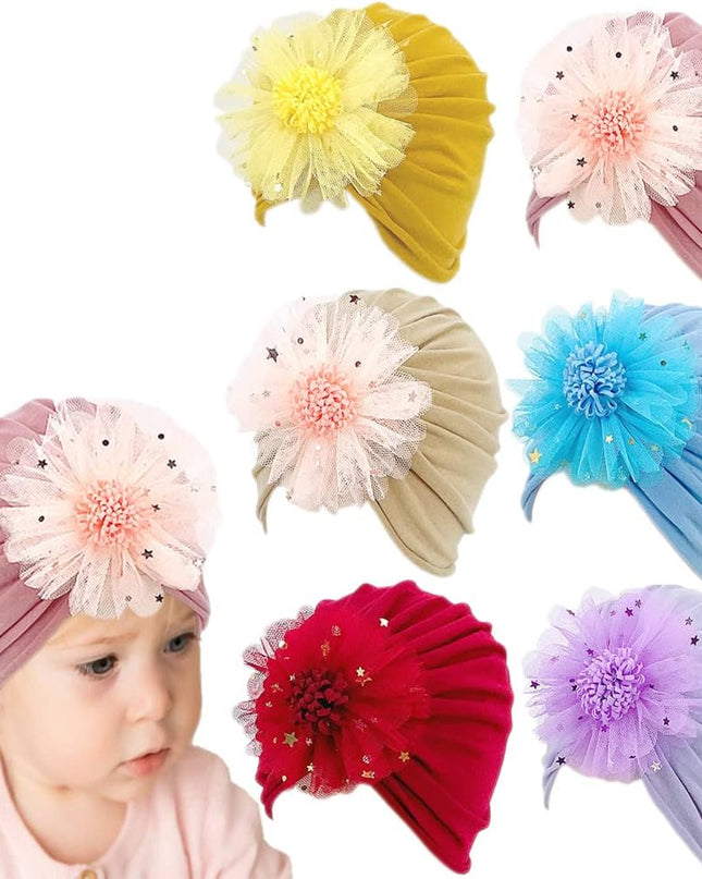Baby Girl Toddlers Breathable Cotton Hat Newborn Knotted Hat Cute Donut Soft Turban Bow Knot Cap