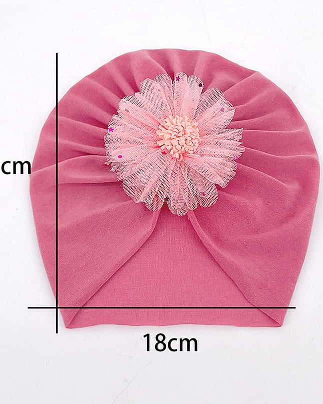 Baby Girl Toddlers Breathable Cotton Hat Newborn Knotted Hat Cute Donut Soft Turban Bow Knot Cap