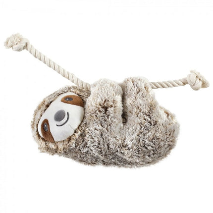 Pet Squeaky Plush Dog Toy with Rope, Sloth, One Size
