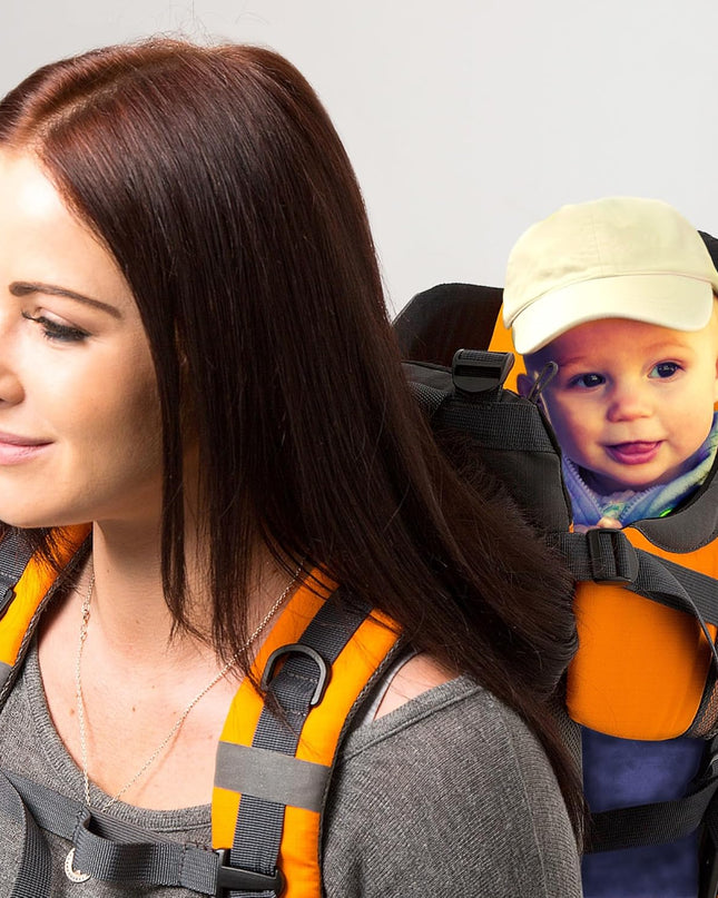 Hiking Baby Carrier Backpack - Comfortable Toddler/Baby Backpack Carrier System with Diaper Change Pad, Insulated Pocket + Rain and Sun Hood to Protect Your Child