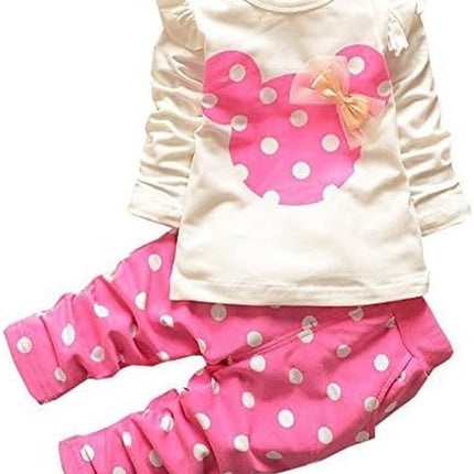 Baby Girl Clothes, 3 Pieces Long Sleeved Cute Toddler Infant Outfits Kids Tops and Pants Set