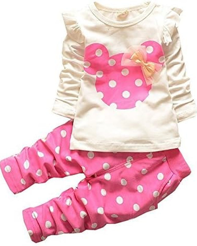 Baby Girl Clothes, 3 Pieces Long Sleeved Cute Toddler Infant Outfits Kids Tops and Pants Set