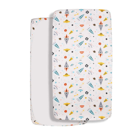 Astronaut Space Galaxy Baby Crib Sheet Outerspace Adventures 100% Soft Breathable Microfiber Baby Sheet Fits Standard Size Crib Mattress 28In X 52In Nursery Sheet -By