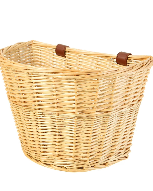 Vintage Rattan Bicycle Baskets Wood Bicycle Balance Baskets Bike Scooter Panniers Kids Bike Cart Plastic Handbag