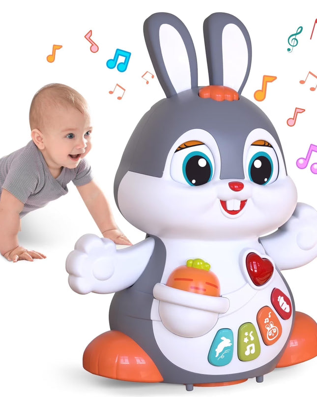 Baby Toys 6 to 12 Months Infant Tummy Time Toys Musical Bunny Crawling Toys for Babies 3 4 5 6 7 8 9 10 11 12 Months Early Learning Educational Toy with Light & Sound 1St Birthday Gifts