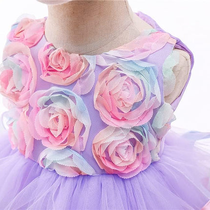 3M-6T Baby Girls Ruffle Flower Dress Elegant Pageant Party Wedding Lace Gown Dresses