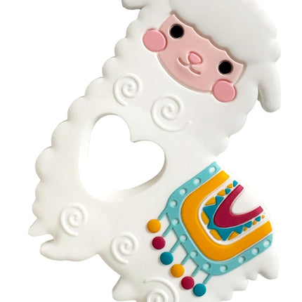 - Teething Toys Made of 100% Food Grade Silicone, Fun Animal Shapes for Teething Relief, Use Alone or Easily Attach Your Baby Teether to  Mats (Alpaca)
