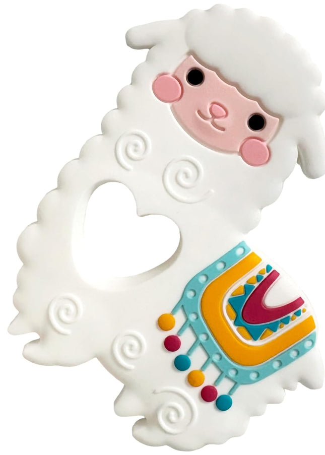 - Teething Toys Made of 100% Food Grade Silicone, Fun Animal Shapes for Teething Relief, Use Alone or Easily Attach Your Baby Teether to  Mats (Alpaca)
