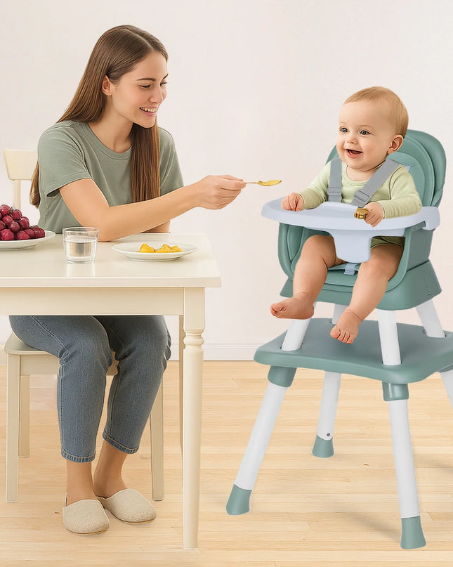 8 in 1 Baby High Chair, Toddler Dining Booster Seat for Eating, Green